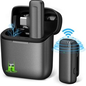 Wireless Lavalier Microphone for USB Type C Android, Mic with Charging Case